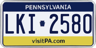 PA license plate LKI2580