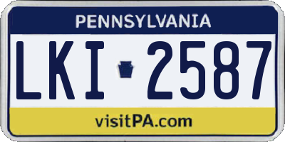 PA license plate LKI2587