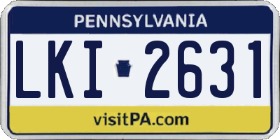 PA license plate LKI2631