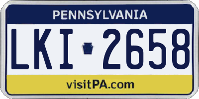 PA license plate LKI2658