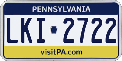 PA license plate LKI2722