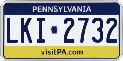 PA license plate LKI2732