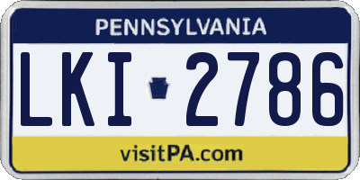 PA license plate LKI2786
