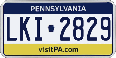 PA license plate LKI2829