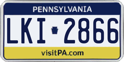 PA license plate LKI2866