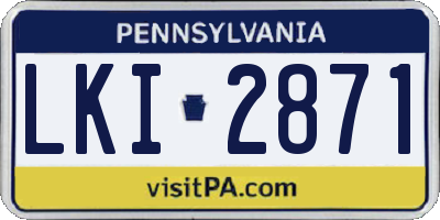 PA license plate LKI2871