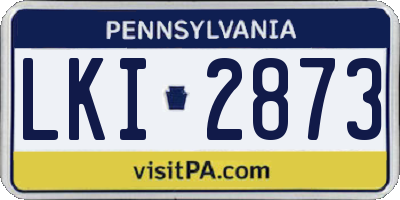 PA license plate LKI2873