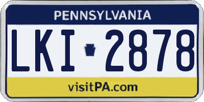 PA license plate LKI2878