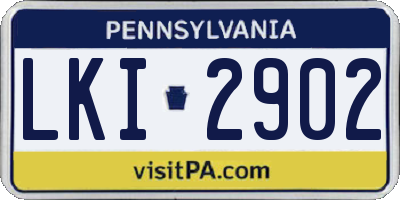 PA license plate LKI2902