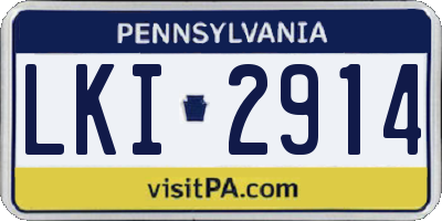 PA license plate LKI2914
