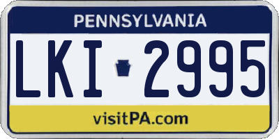 PA license plate LKI2995