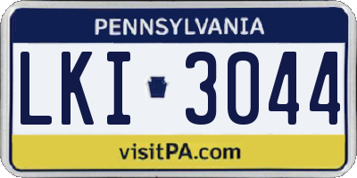 PA license plate LKI3044
