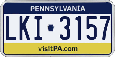 PA license plate LKI3157