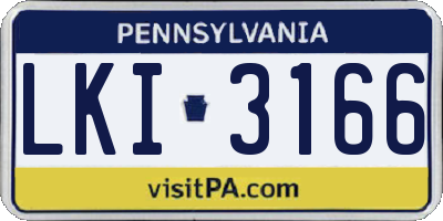 PA license plate LKI3166