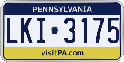 PA license plate LKI3175