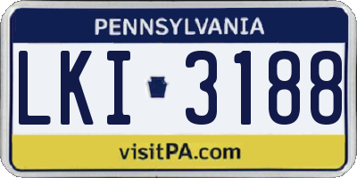 PA license plate LKI3188