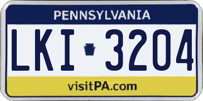PA license plate LKI3204