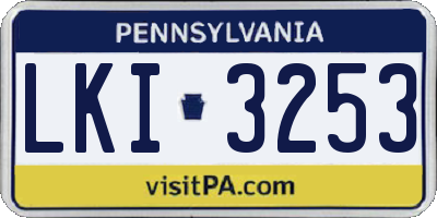 PA license plate LKI3253