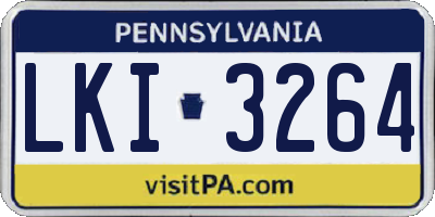 PA license plate LKI3264