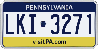 PA license plate LKI3271