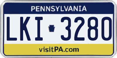 PA license plate LKI3280