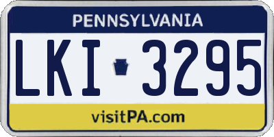 PA license plate LKI3295