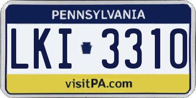 PA license plate LKI3310