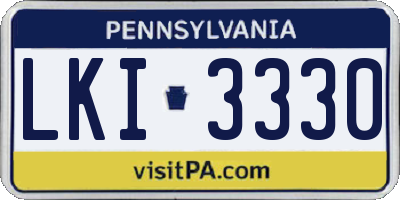 PA license plate LKI3330