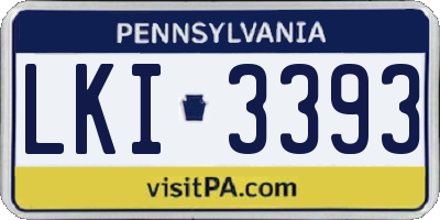 PA license plate LKI3393