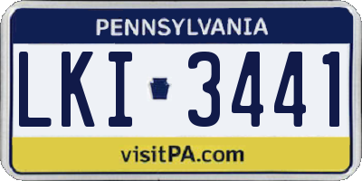 PA license plate LKI3441