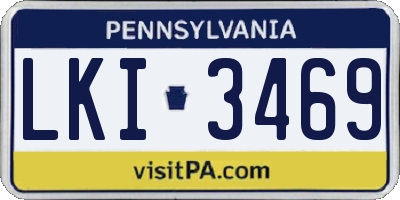 PA license plate LKI3469