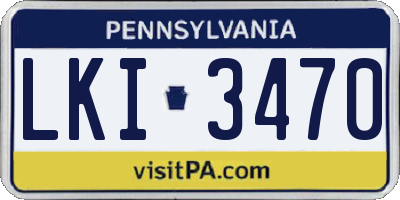 PA license plate LKI3470