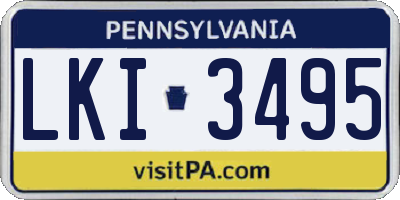 PA license plate LKI3495