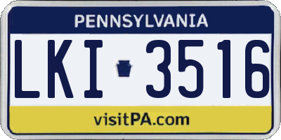 PA license plate LKI3516