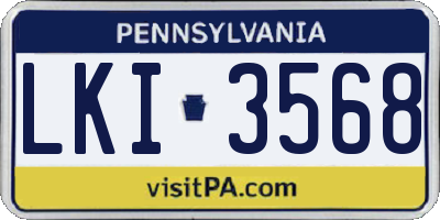PA license plate LKI3568