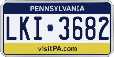 PA license plate LKI3682