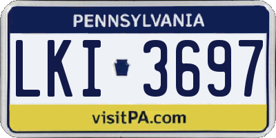 PA license plate LKI3697
