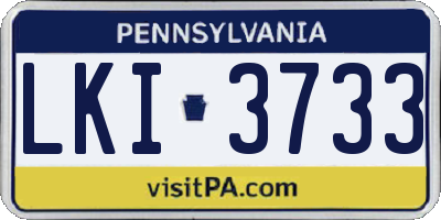 PA license plate LKI3733