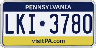 PA license plate LKI3780
