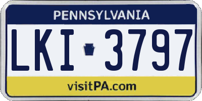 PA license plate LKI3797
