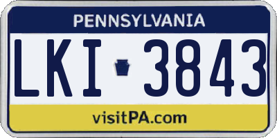 PA license plate LKI3843