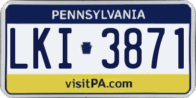 PA license plate LKI3871