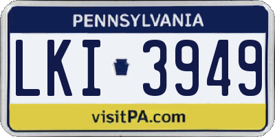 PA license plate LKI3949