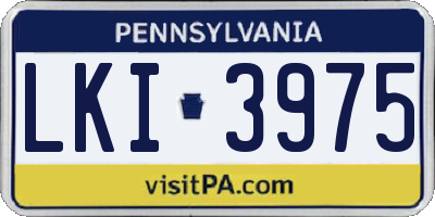 PA license plate LKI3975