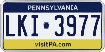 PA license plate LKI3977