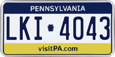 PA license plate LKI4043