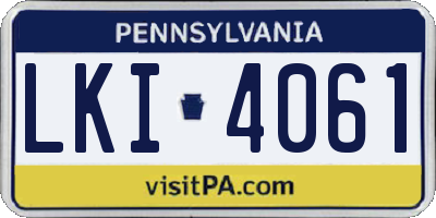 PA license plate LKI4061