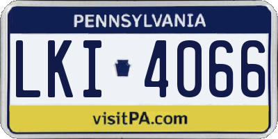 PA license plate LKI4066