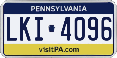 PA license plate LKI4096
