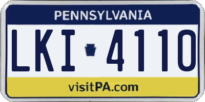 PA license plate LKI4110